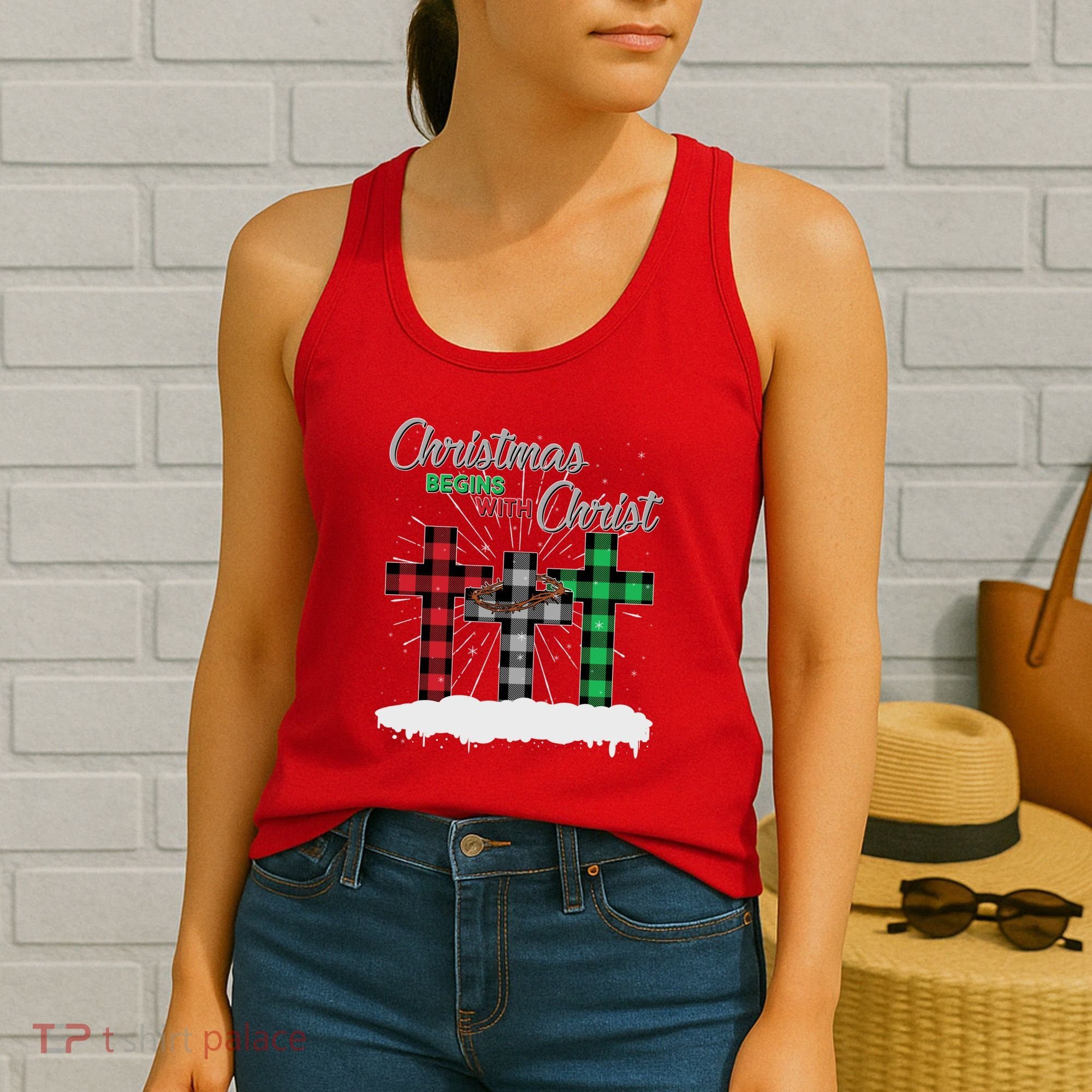 Christmas Begins With Christ Jesus Birthday Women's Tank Top