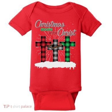 Christmas Begins With Christ Jesus Birthday Baby Bodysuit