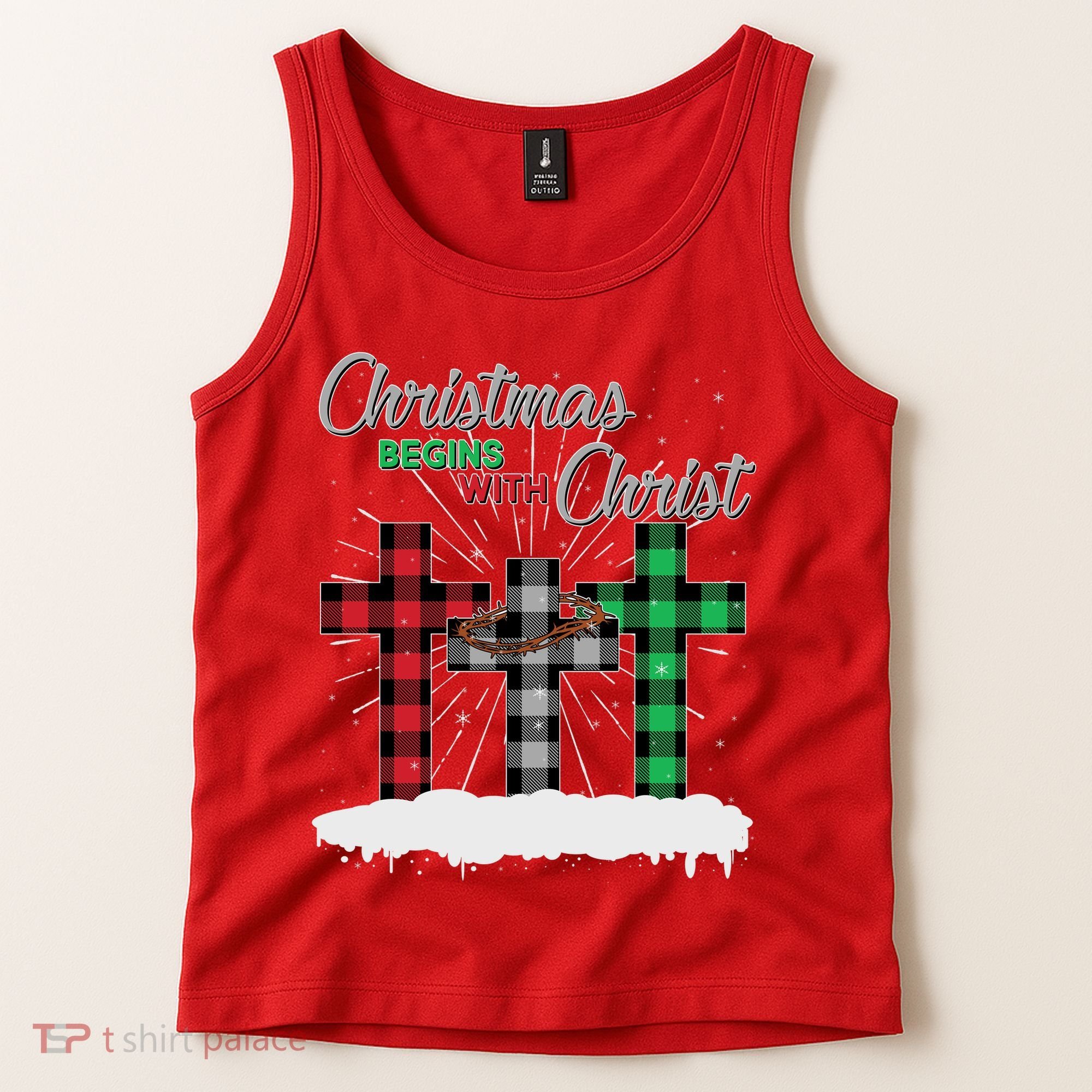 Christmas Begins With Christ Jesus Birthday Tank Top