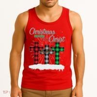 Christmas Begins With Christ Jesus Birthday Tank Top thumb 3