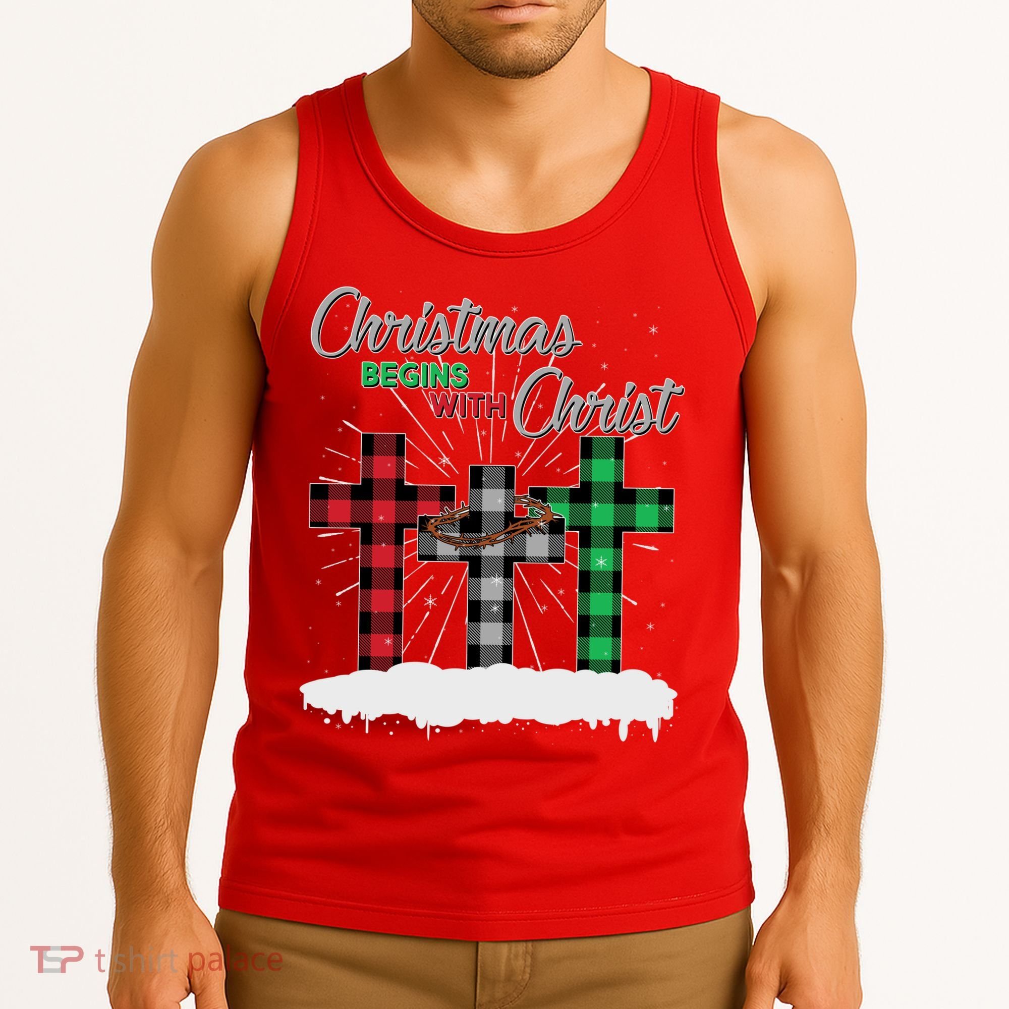 Christmas Begins With Christ Jesus Birthday Tank Top