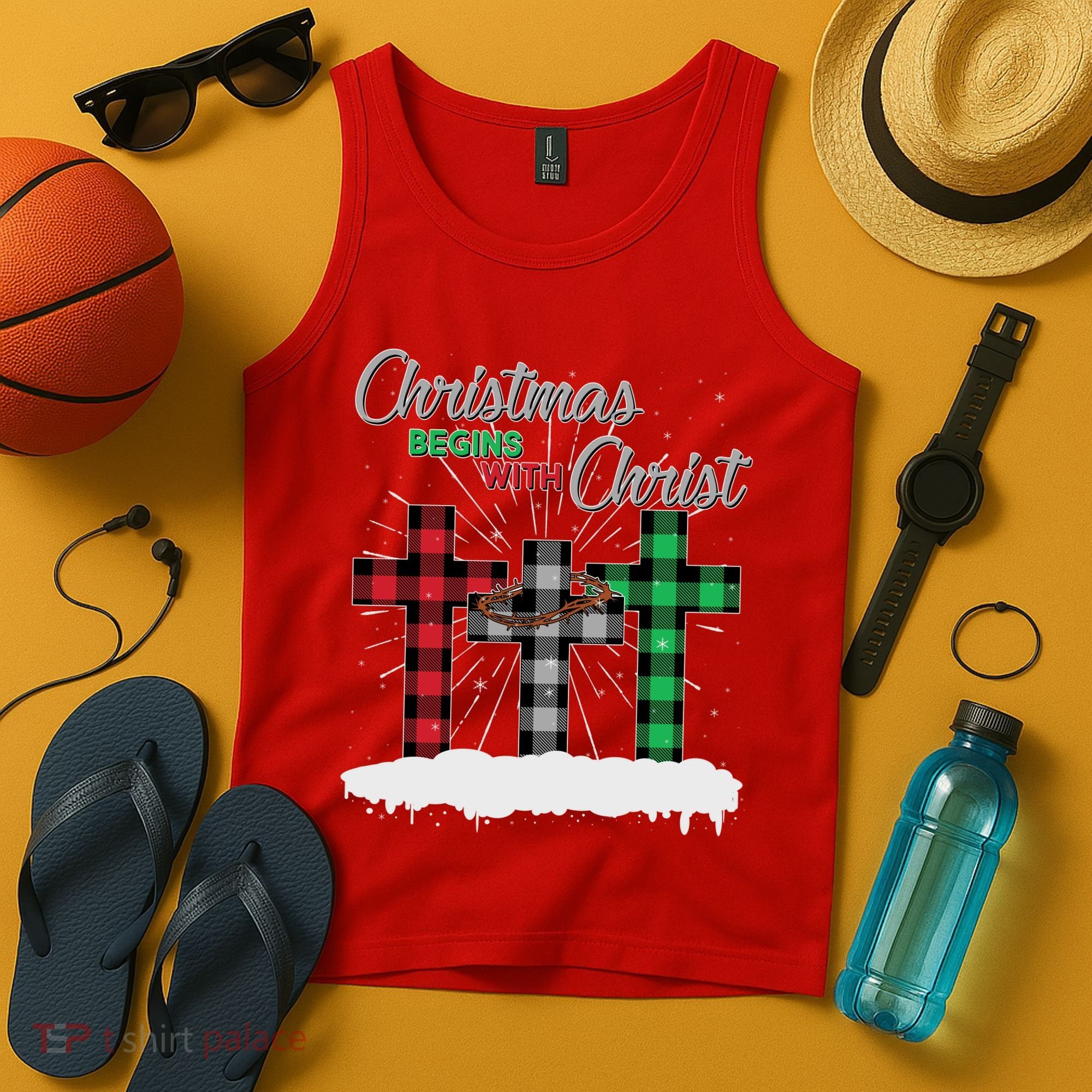 Christmas Begins With Christ Jesus Birthday Tank Top