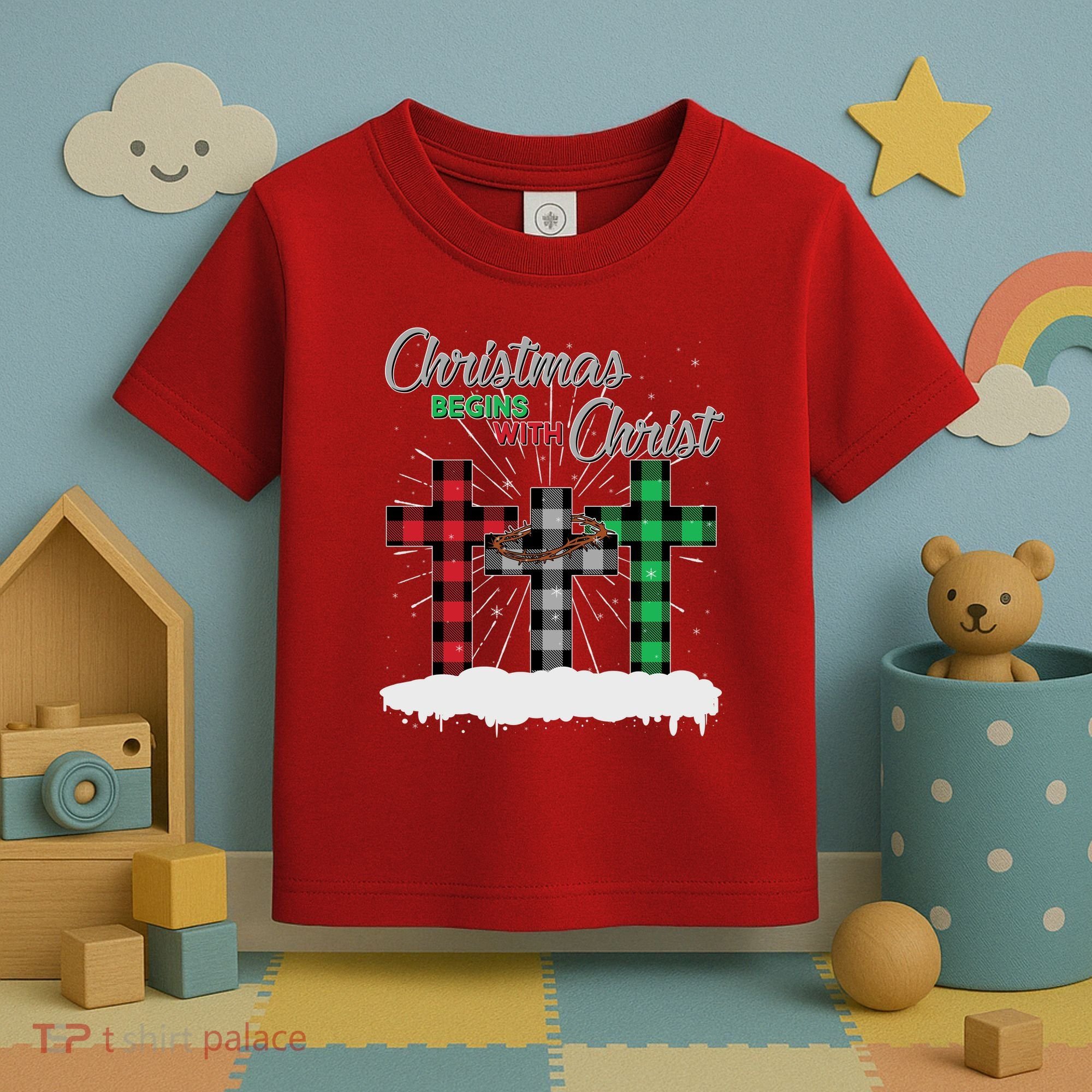 Christmas Begins With Christ Jesus Birthday Toddler T-Shirt