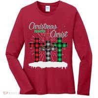 Christmas Begins With Christ Jesus Birthday Women's Long Sleeve Shirt thumb 0