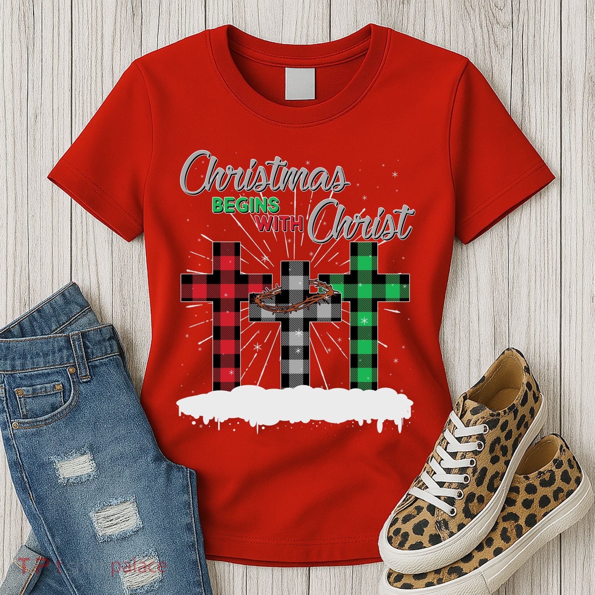 Christmas Begins With Christ Jesus Birthday Women's T-Shirt