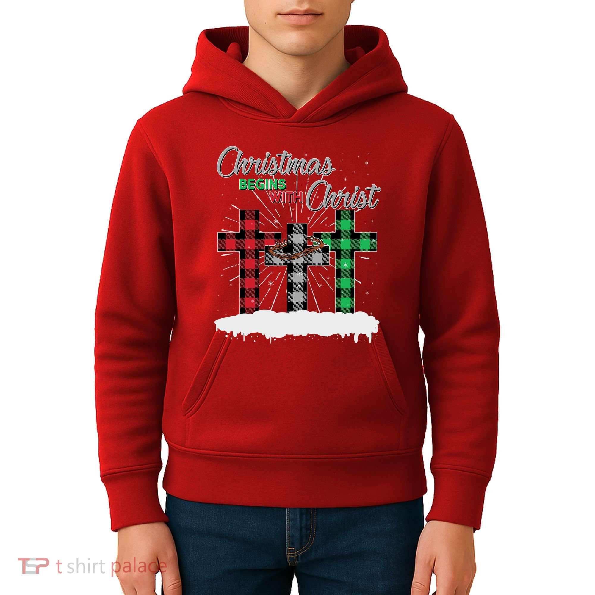 Christmas Begins With Christ Jesus Birthday Kids Hoodie