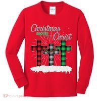 Christmas Begins With Christ Jesus Birthday Kids Long Sleeve Shirt thumb 0
