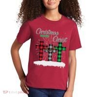 Christmas Begins With Christ Jesus Birthday Kids T-Shirt thumb 2