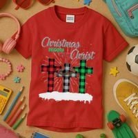 Christmas Begins With Christ Jesus Birthday Kids T-Shirt thumb 3