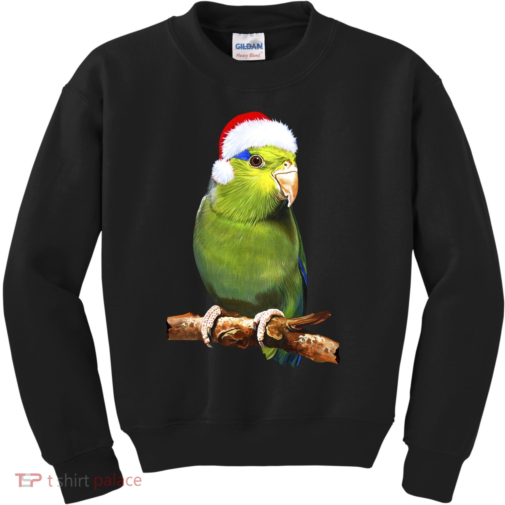 Christmas Bird Parrot Kids Sweatshirt