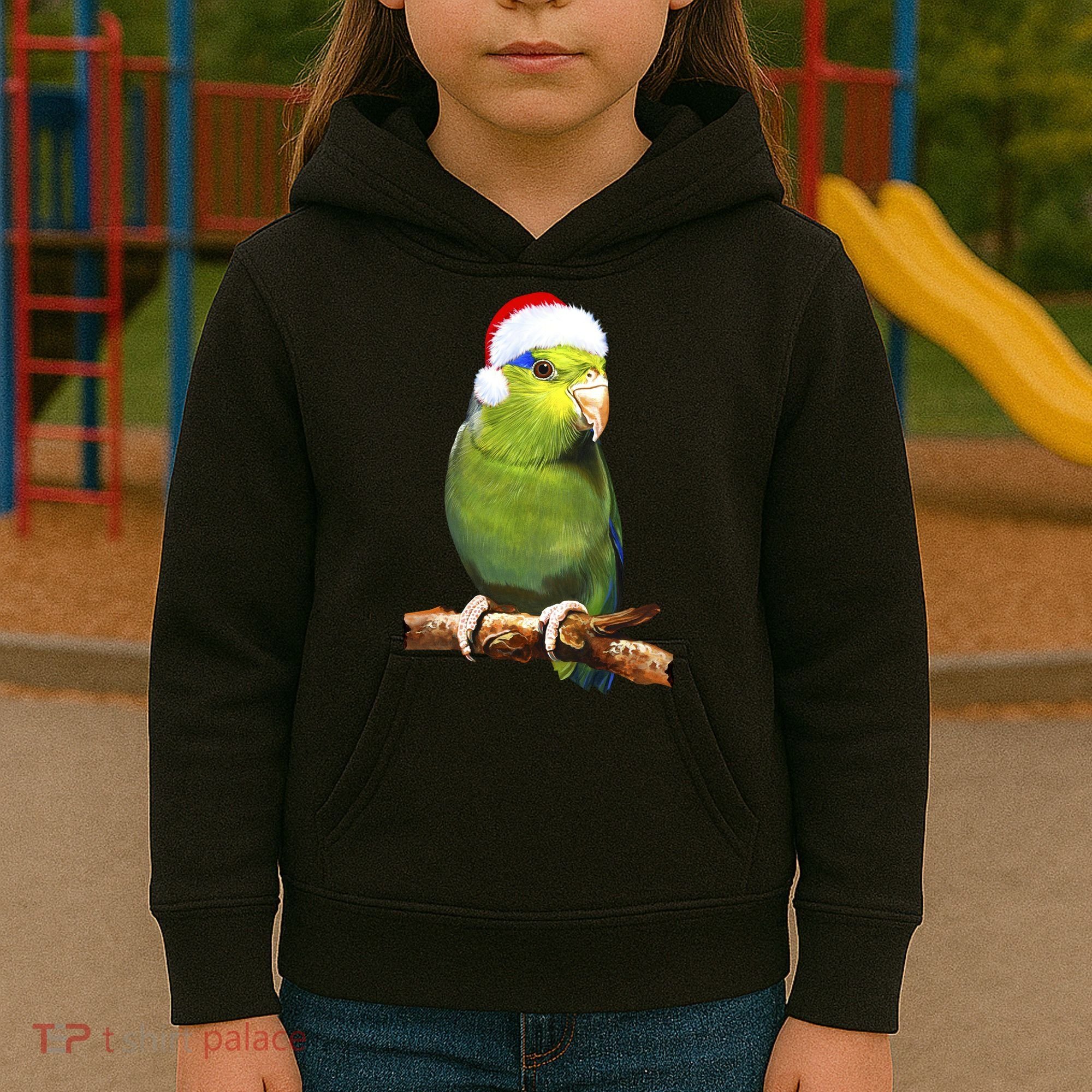 Christmas Bird Parrot Kids Hoodie