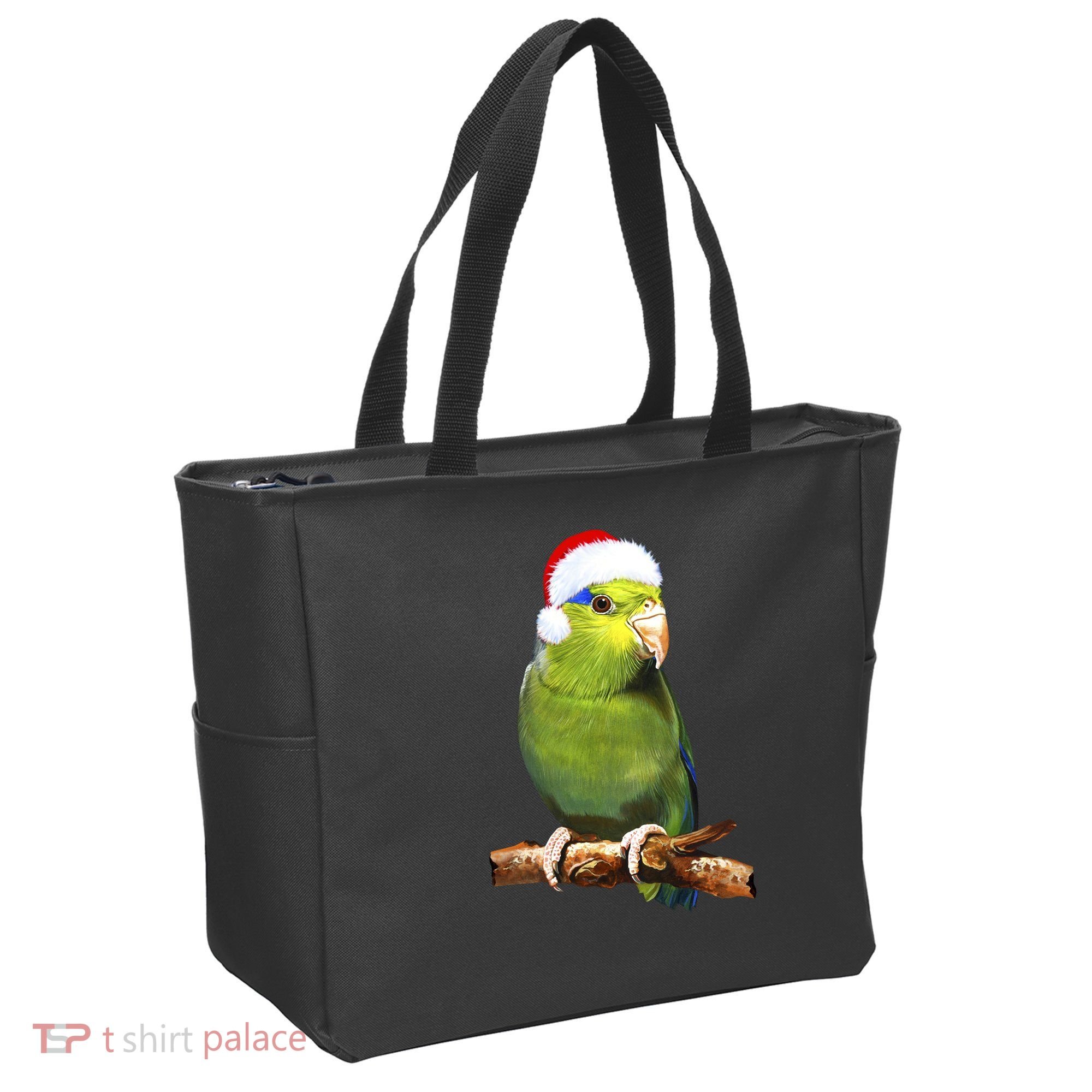 Christmas Bird Parrot Tote Bag