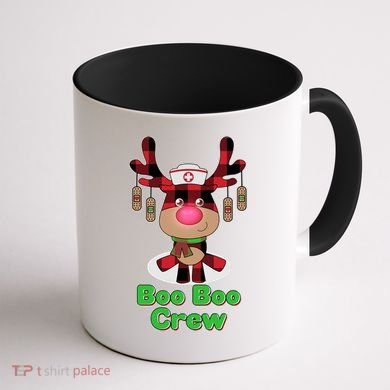 Christmas Boo Boo Crew Reindeer Nurse  Coffee Mug back