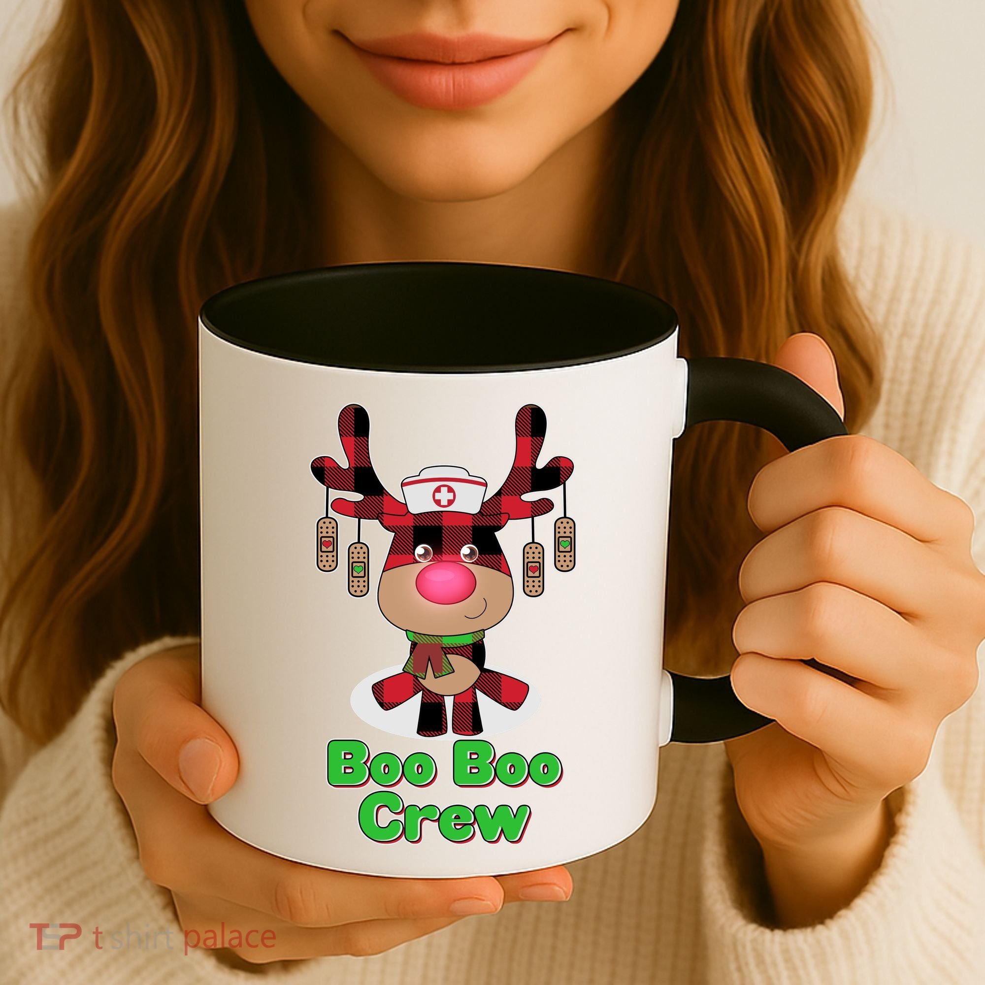 Christmas Boo Boo Crew Reindeer Nurse  Coffee Mug