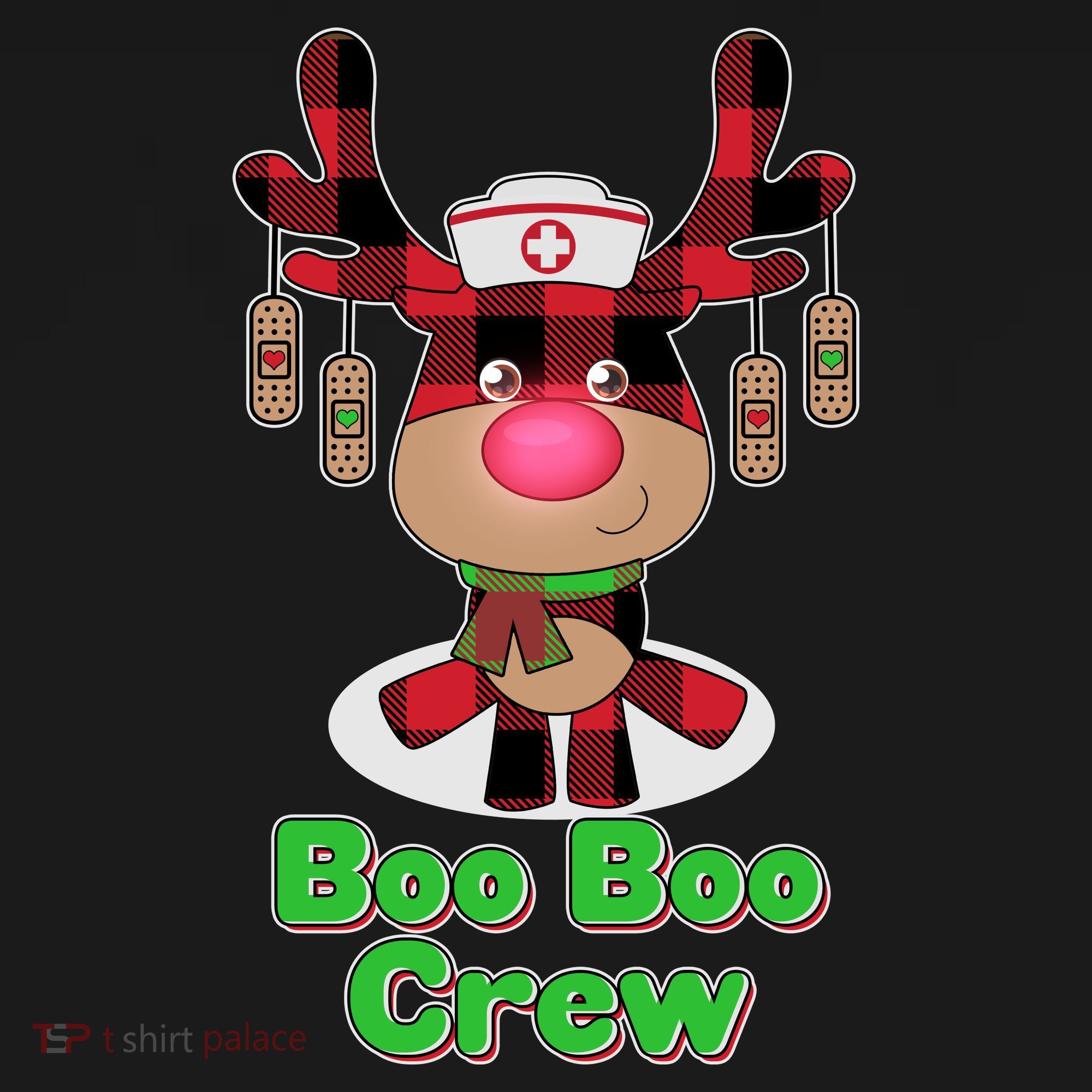Christmas Boo Boo Crew Reindeer Nurse  Ornament
