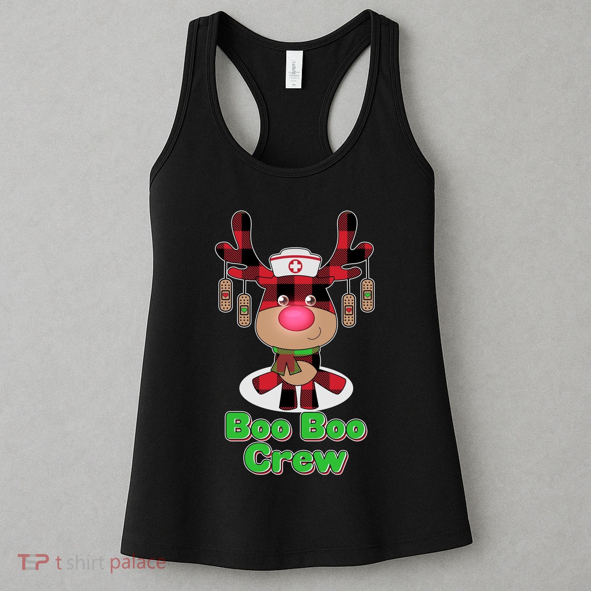 Christmas Boo Boo Crew Reindeer Nurse  Women's Tank Top