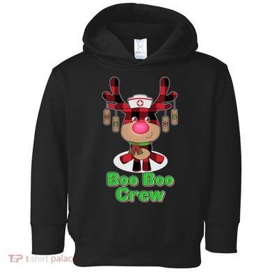 Christmas Boo Boo Crew Reindeer Nurse  Toddler Hoodie
