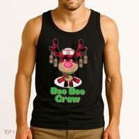 Christmas Boo Boo Crew Reindeer Nurse  Tank Top thumb 3