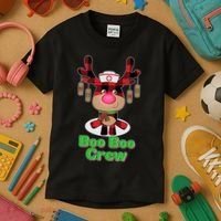Christmas Boo Boo Crew Reindeer Nurse  Kids T-Shirt thumb 3