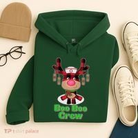 Christmas Boo Boo Crew Reindeer Nurse  Hoodie thumb 4