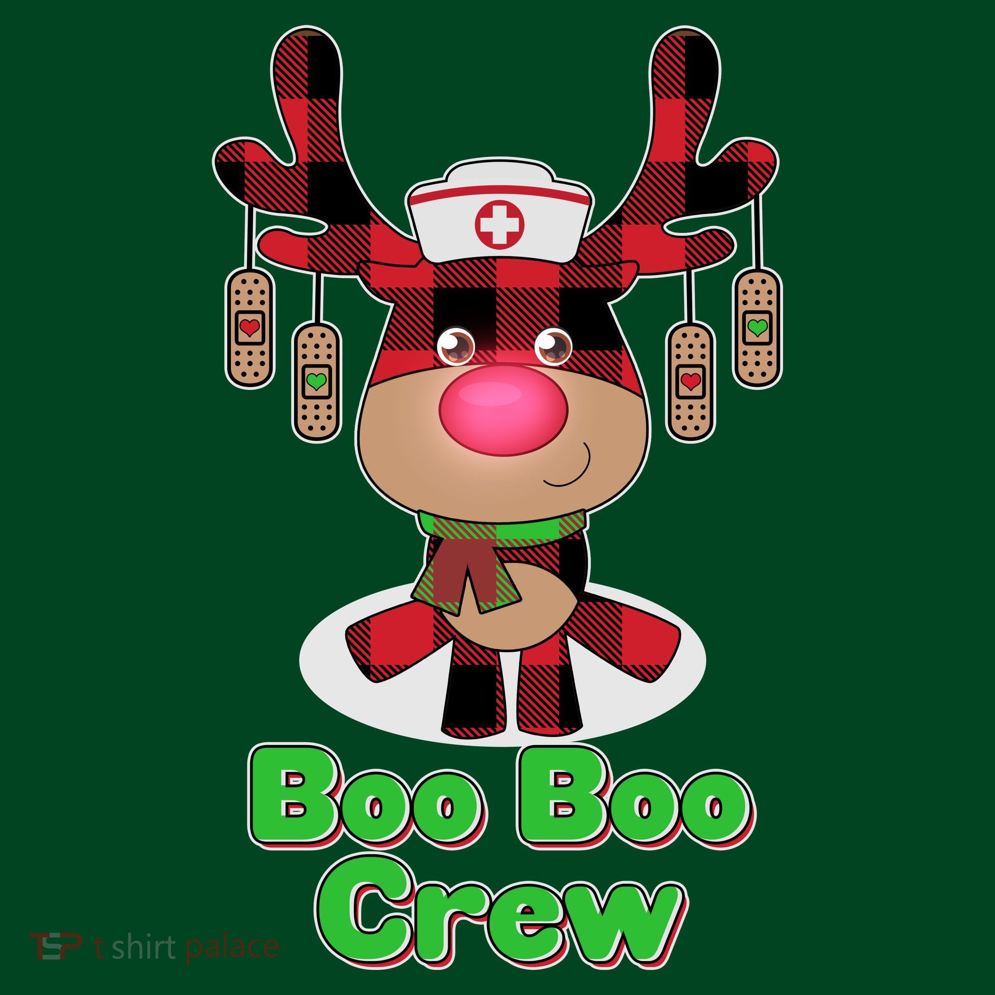 Christmas Boo Boo Crew Reindeer Nurse  Hoodie