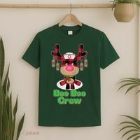 Christmas Boo Boo Crew Reindeer Nurse  T-Shirt thumb 2