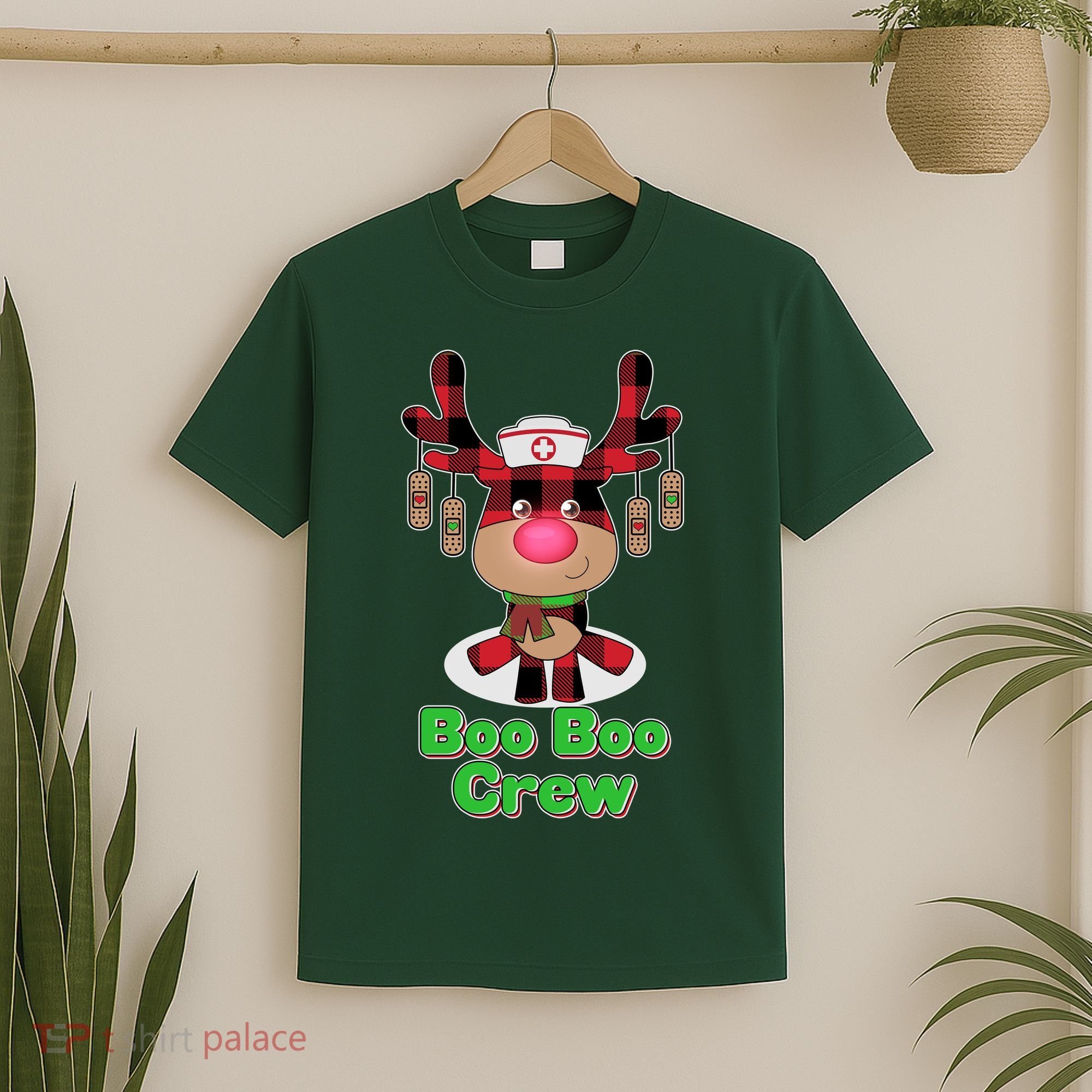 Christmas Boo Boo Crew Reindeer Nurse  T-Shirt