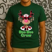 Christmas Boo Boo Crew Reindeer Nurse  T-Shirt thumb 3