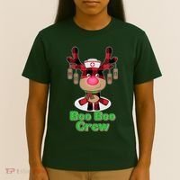 Christmas Boo Boo Crew Reindeer Nurse  T-Shirt thumb 4