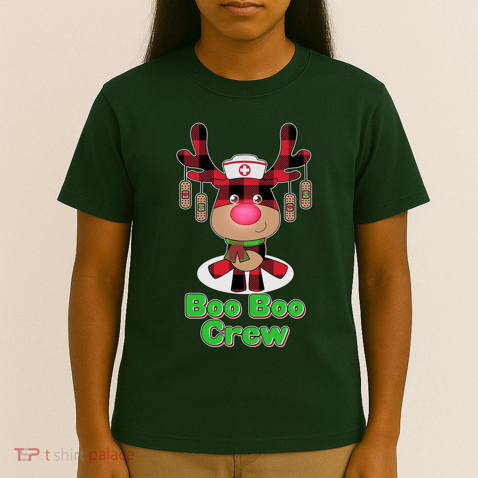 Christmas Boo Boo Crew Reindeer Nurse  T-Shirt