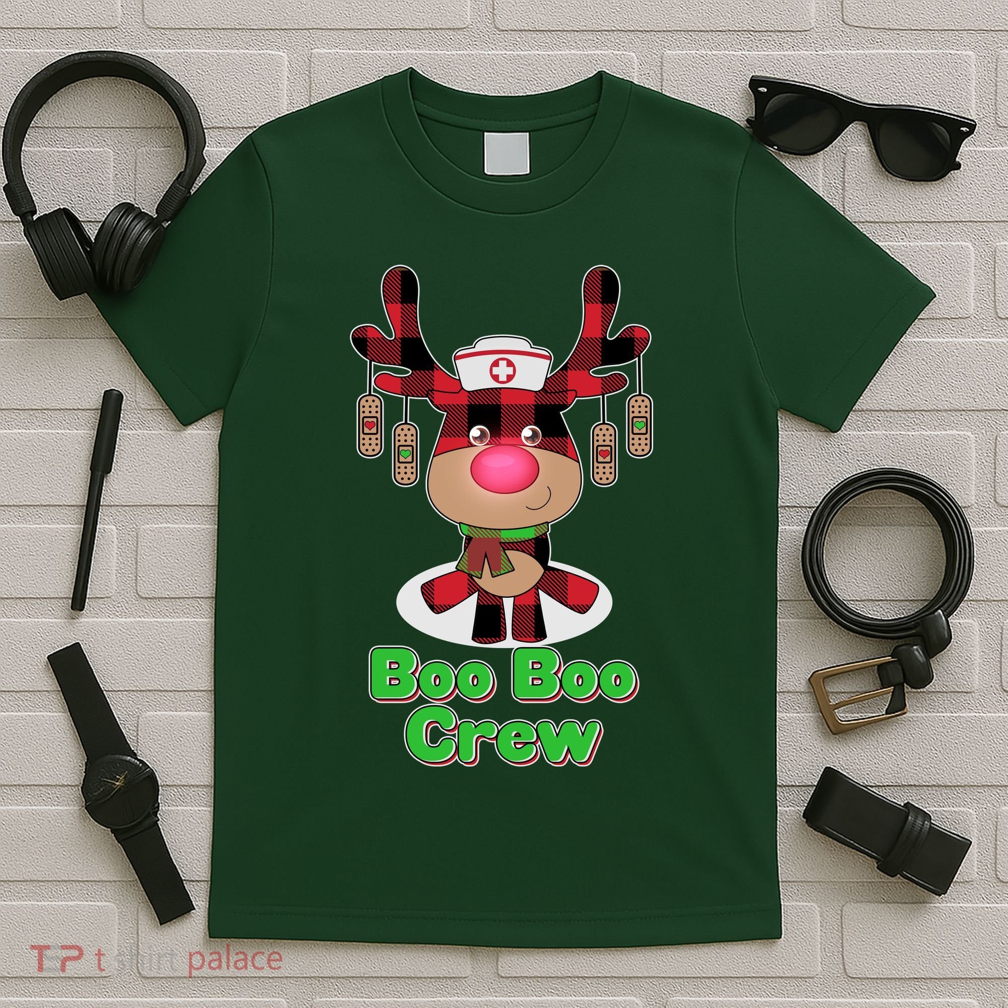 Christmas Boo Boo Crew Reindeer Nurse  T-Shirt