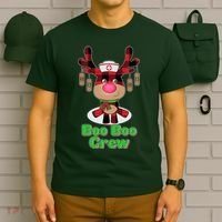 Christmas Boo Boo Crew Reindeer Nurse  T-Shirt thumb 6