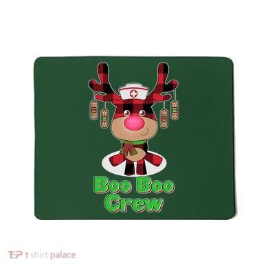 Christmas Boo Boo Crew Reindeer Nurse  Mousepad