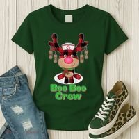 Christmas Boo Boo Crew Reindeer Nurse  Women's T-Shirt thumb 3