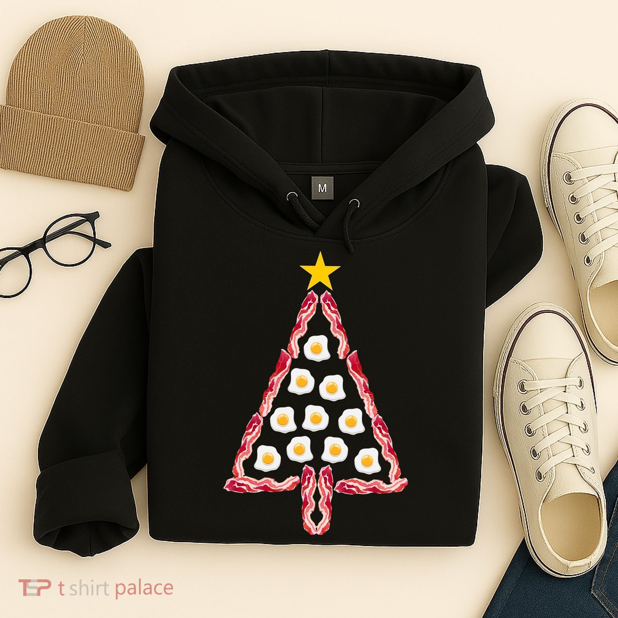 Christmas Breakfast Tree Bacon And Eggs Hoodie