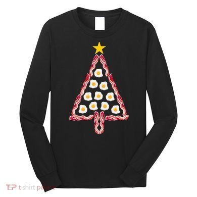 Christmas Breakfast Tree Bacon And Eggs Long Sleeve Shirt