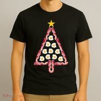 Christmas Breakfast Tree Bacon And Eggs T-Shirt thumb 3