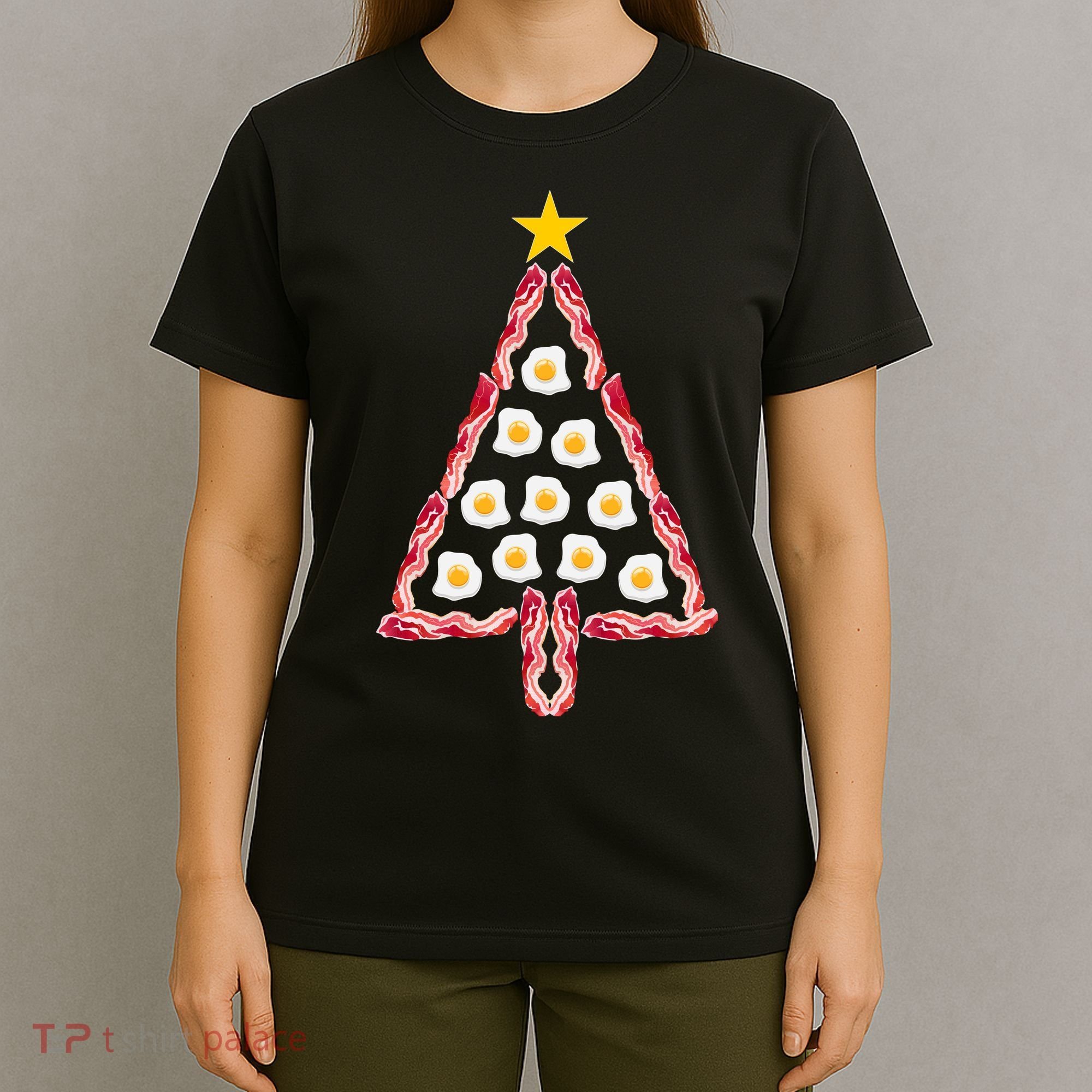 Christmas Breakfast Tree Bacon And Eggs T-Shirt