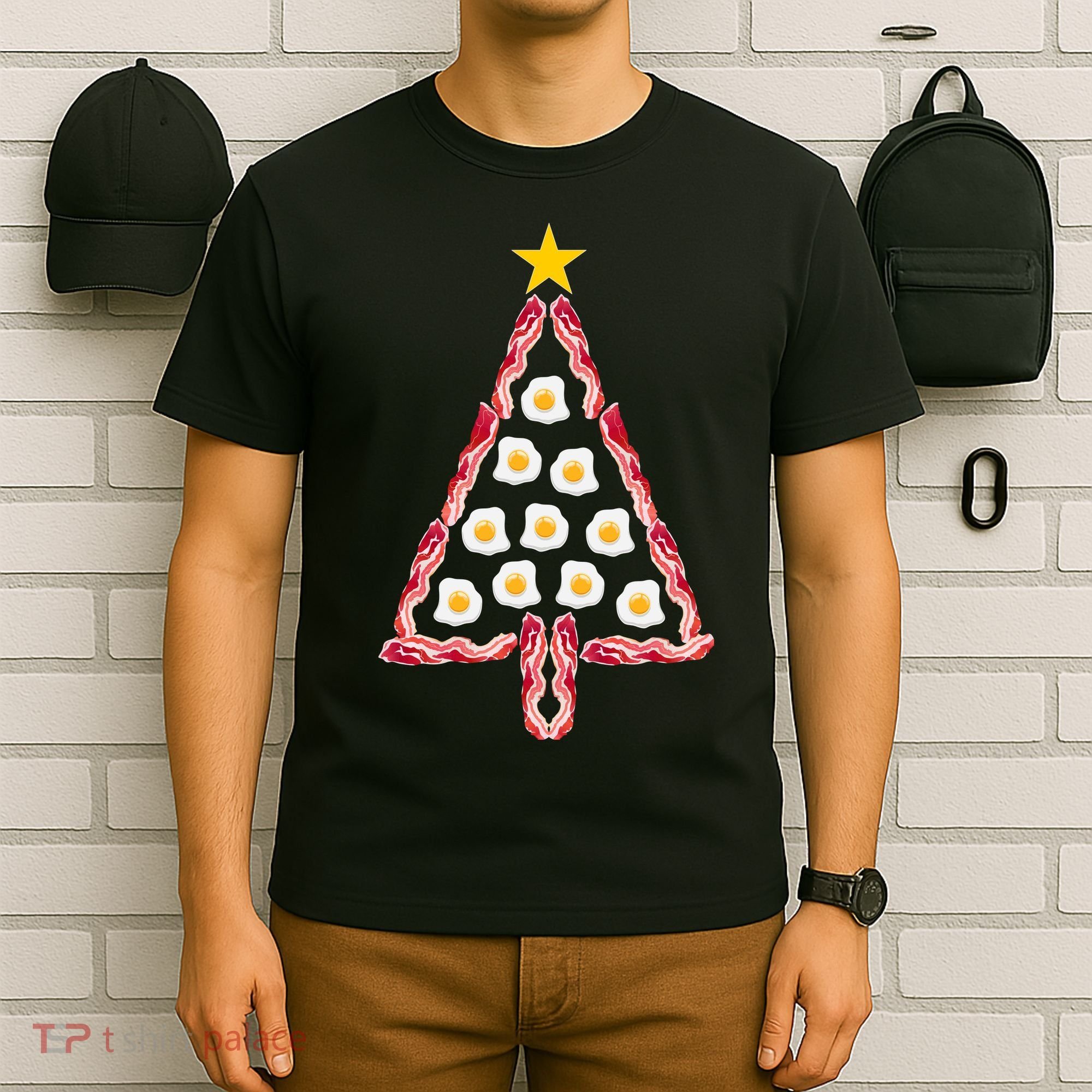 Christmas Breakfast Tree Bacon And Eggs T-Shirt