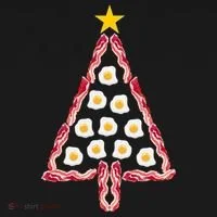Christmas Breakfast Tree Bacon And Eggs Button thumb 1