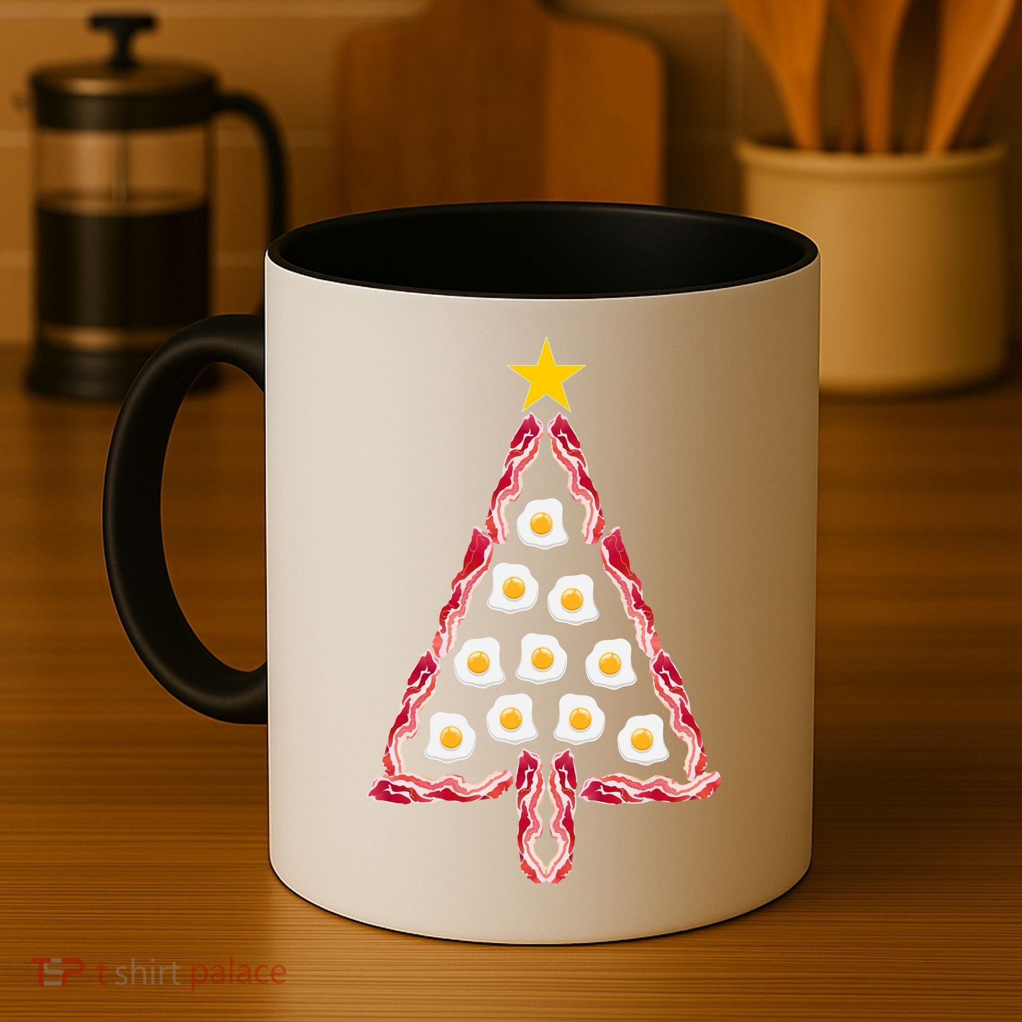 Christmas Breakfast Tree Bacon And Eggs Coffee Mug
