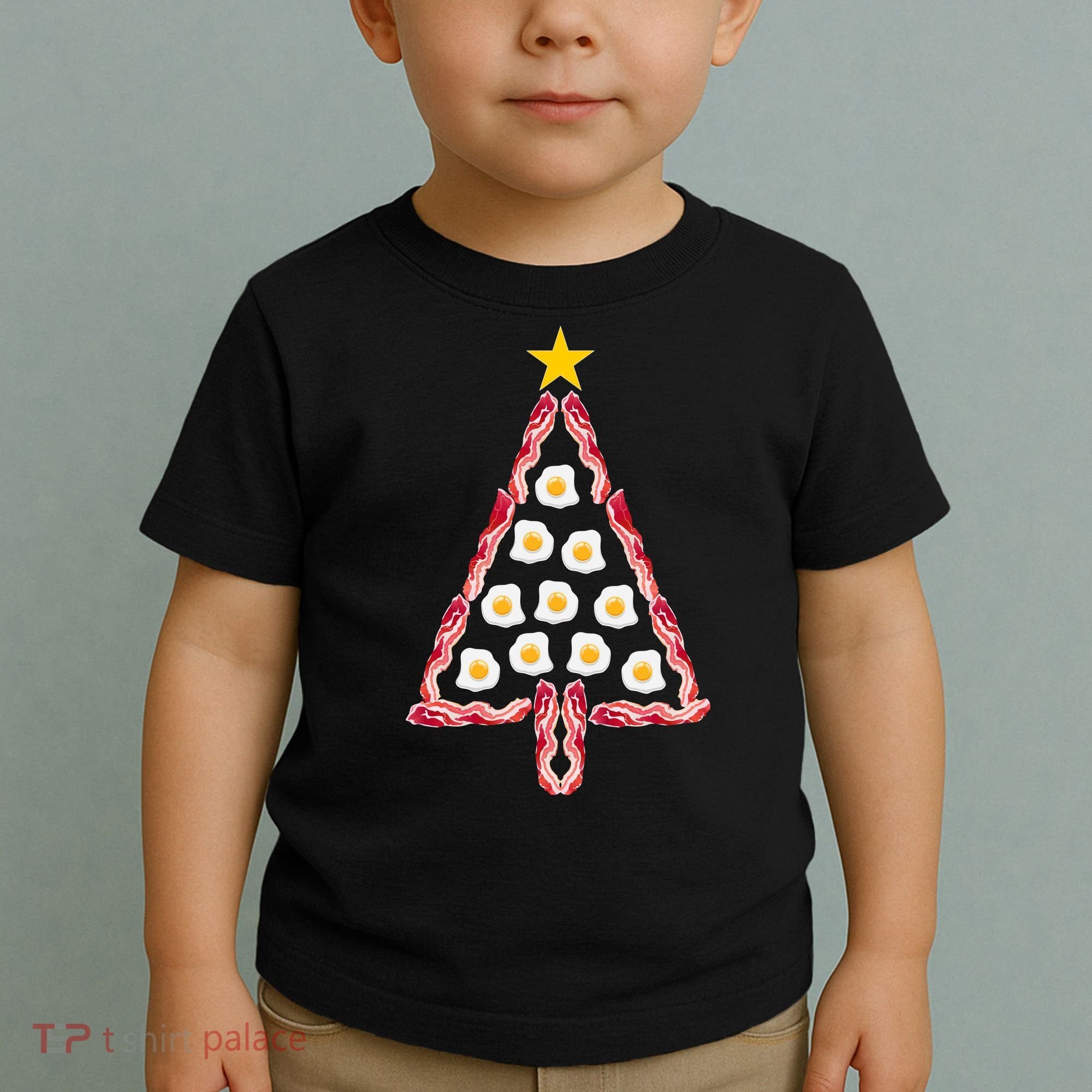 Christmas Breakfast Tree Bacon And Eggs Toddler T-Shirt