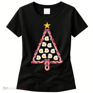 Christmas Breakfast Tree Bacon And Eggs Women's T-Shirt