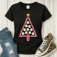 Christmas Breakfast Tree Bacon And Eggs Women's T-Shirt thumb 3