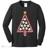 Christmas Breakfast Tree Bacon And Eggs Kids Long Sleeve Shirt thumb 0