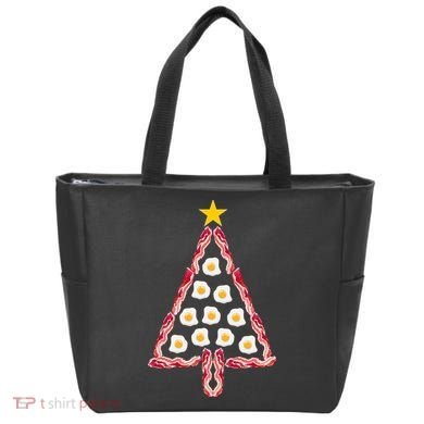 Christmas Breakfast Tree Bacon And Eggs Tote Bag