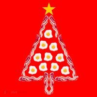 Christmas Breakfast Tree Bacon And Eggs Santa Hat thumb 1