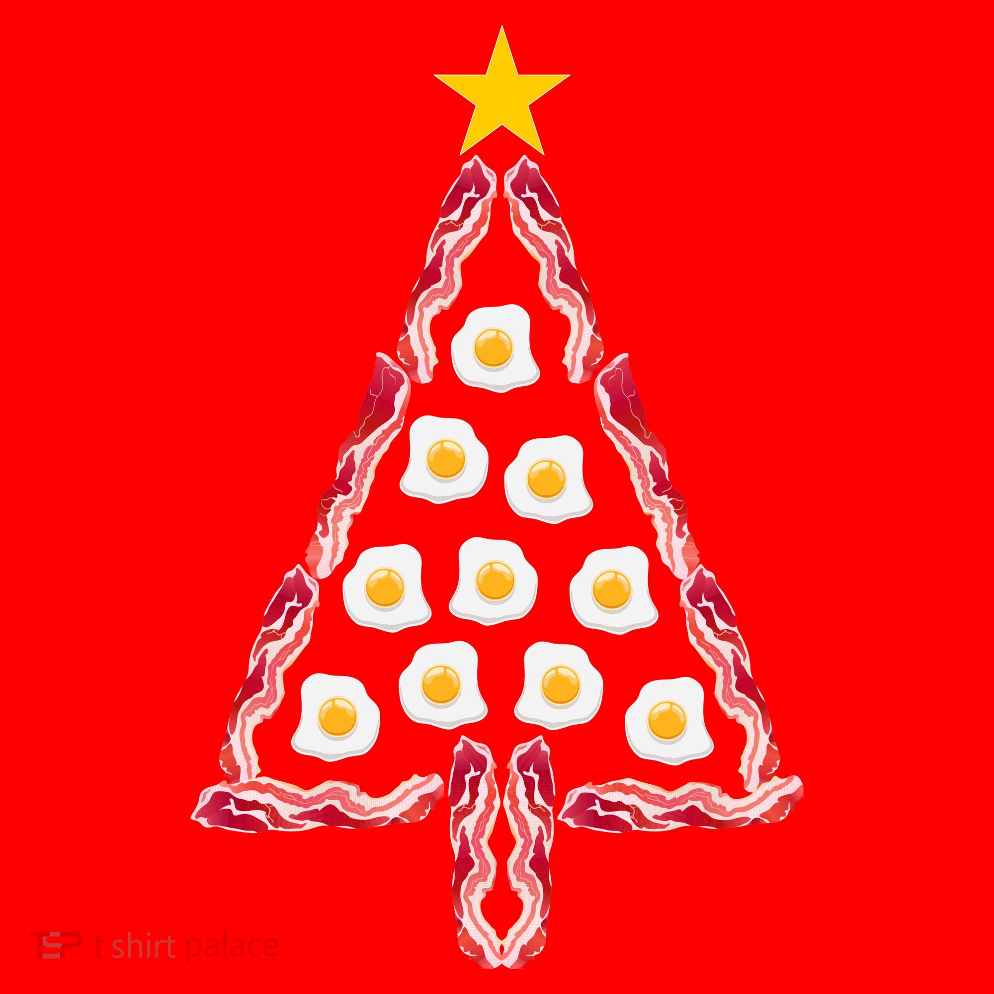 Christmas Breakfast Tree Bacon And Eggs Santa Hat