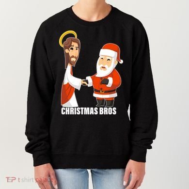 Christmas Bros Jesus And Santa Women's Sweatshirt