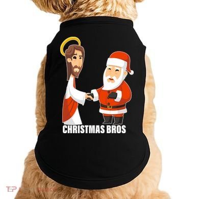 Christmas Bros Jesus And Santa Doggie Tank